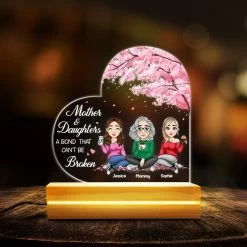 Gift Series Store -Gift Series Store A Bond Between Mom Daughter Personalized LED Night Light 19