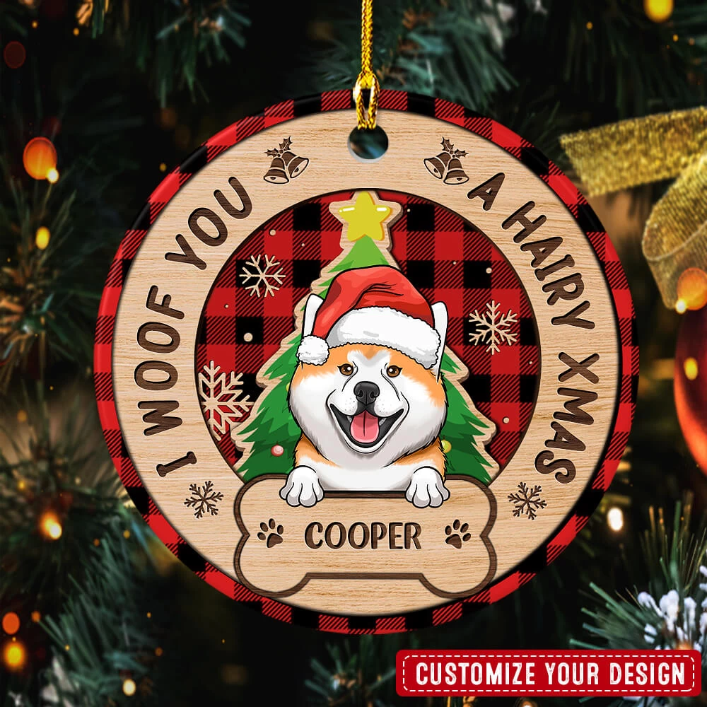A Hairy Xmas Christmas Gift For Dog Lovers Personalized Ornament 4 A Hairy Xmas Christmas Gift For Dog Lovers Personalized Ornament - Image 2