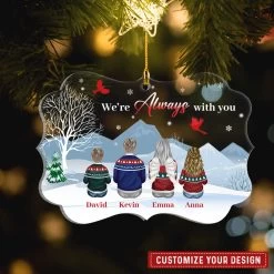 Always With You Family Memorial Snow Background Personalized Ornament -Gift Series Store Always With You Family Memorial Snow Background Personalized Ornament 1