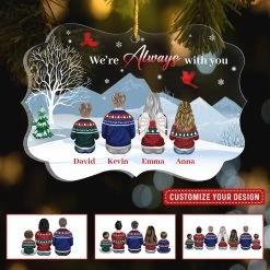 Always With You Family Memorial Snow Background Personalized Ornament -Gift Series Store Always With You Family Memorial Snow Background Personalized Ornament 6