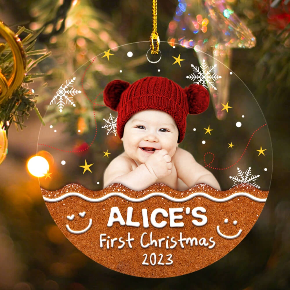 Baby First Christmas Personalized Ornament With Baby Photo 3 Baby First Christmas Personalized Ornament With Baby Photo