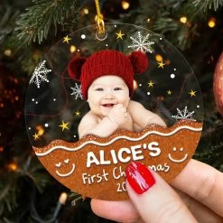 Baby First Christmas Personalized Ornament With Baby Photo 13 Baby First Christmas Personalized Ornament With Baby Photo -Gift Series Store Baby First Christmas Personalized Ornament with Baby Photo 4
