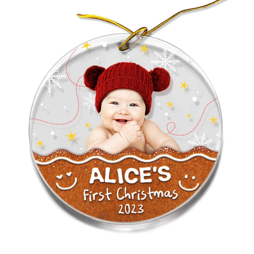 Baby First Christmas Personalized Ornament With Baby Photo 4 Baby First Christmas Personalized Ornament With Baby Photo - Image 2