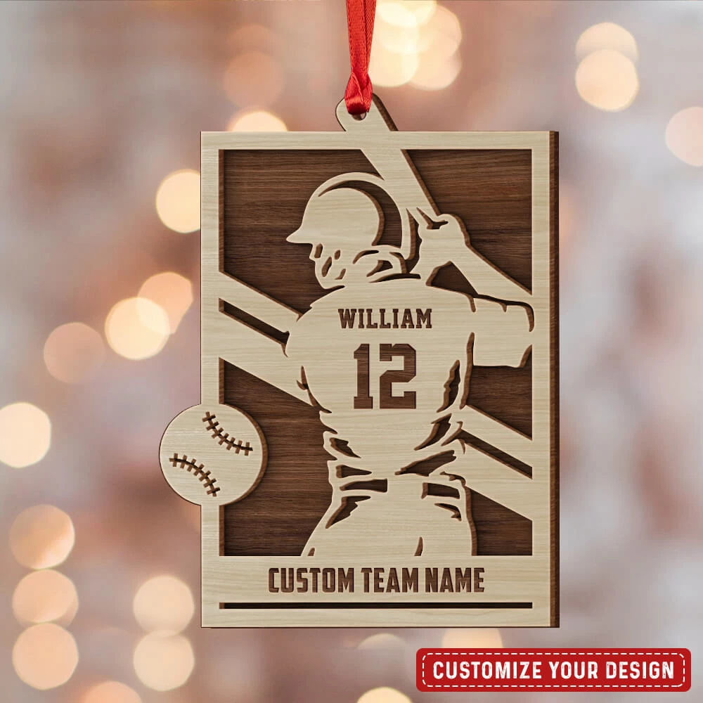 Baseball Player Christmas Personalized Ornament 4 Baseball Player Christmas Personalized Ornament - Image 2