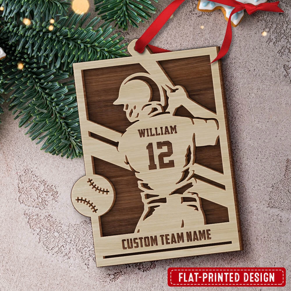 Baseball Player Christmas Personalized Ornament 5 Baseball Player Christmas Personalized Ornament - Image 3