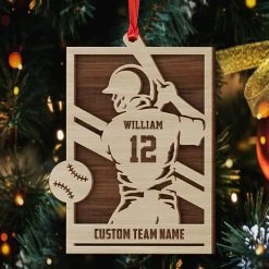 Baseball Player Christmas Personalized Ornament 12 Baseball Player Christmas Personalized Ornament -Gift Series Store Baseball Player Christmas Personalized Ornament 3