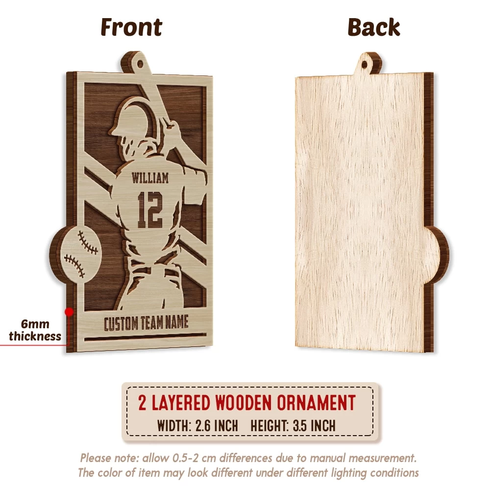 Baseball Player Christmas Personalized Ornament 8 Baseball Player Christmas Personalized Ornament - Image 6