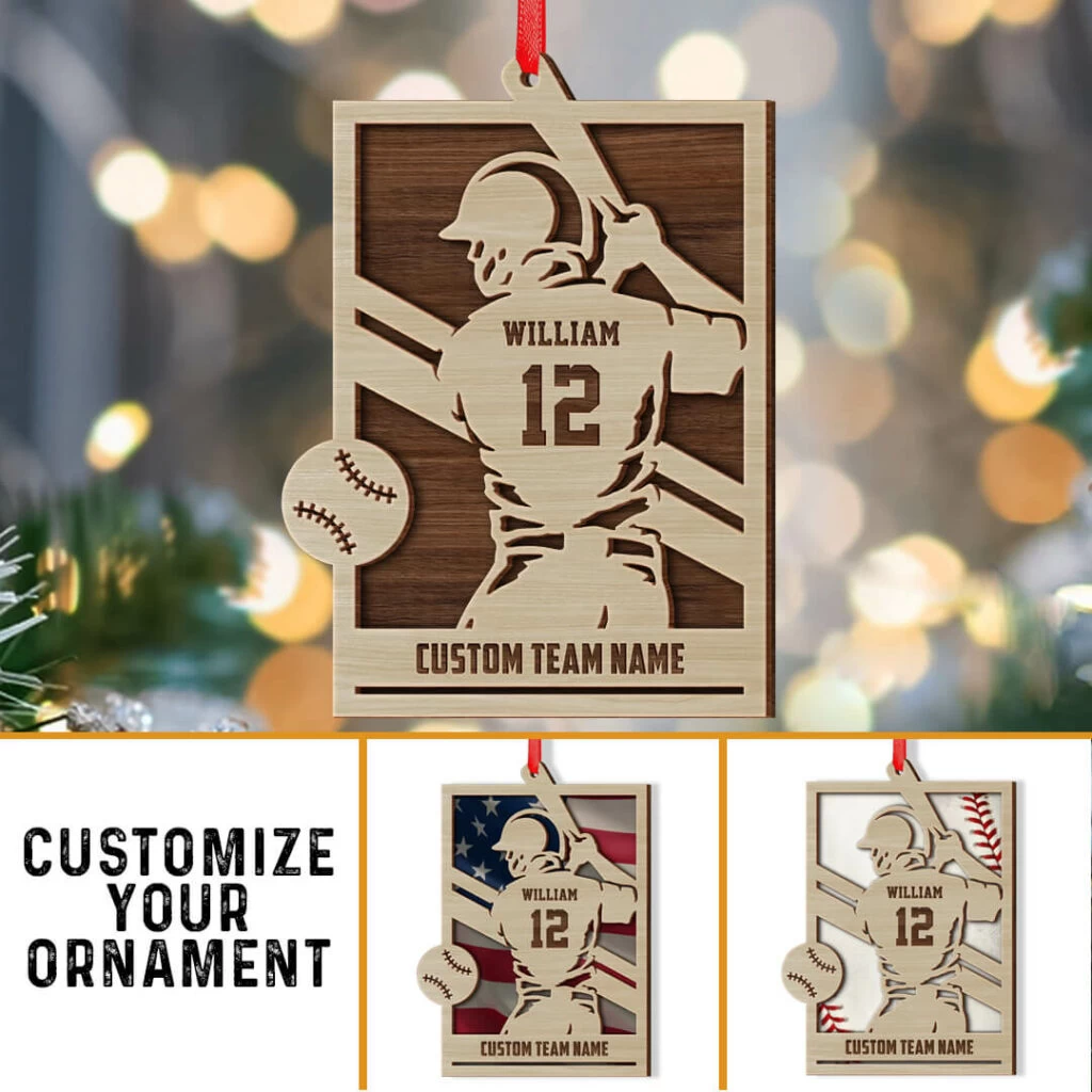 Baseball Player Christmas Personalized Ornament 9 Baseball Player Christmas Personalized Ornament - Image 7