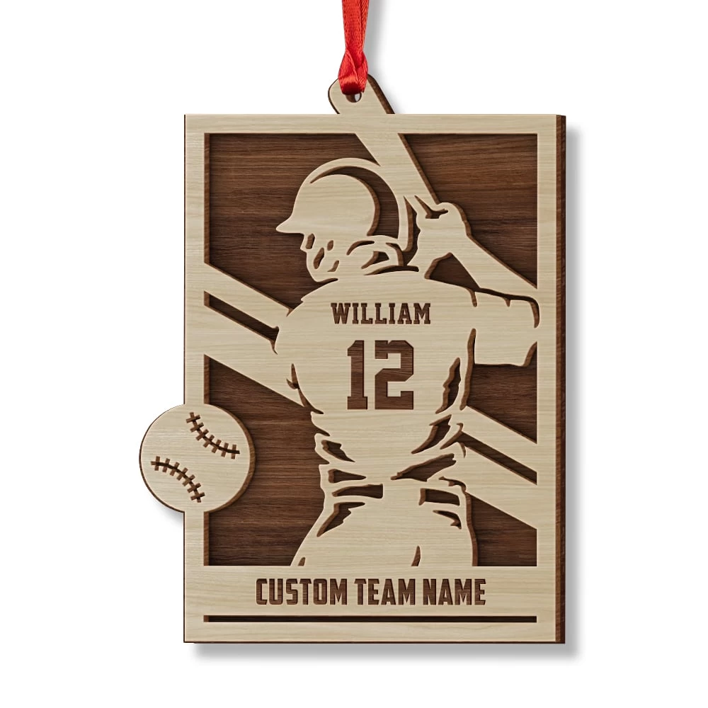 Baseball Player Christmas Personalized Ornament 3 Baseball Player Christmas Personalized Ornament