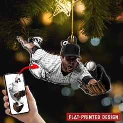 Baseball Player Custom Shape Photo Personalized Ornament -Gift Series Store Baseball Player Custom Shape Photo Personalized Ornament 1