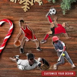 Baseball Player Custom Shape Photo Personalized Ornament -Gift Series Store Baseball Player Custom Shape Photo Personalized Ornament 2