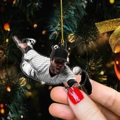 Baseball Player Custom Shape Photo Personalized Ornament -Gift Series Store Baseball Player Custom Shape Photo Personalized Ornament 4