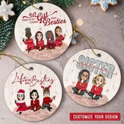 Besties Forever Personalized Christmas Ornament For Best Friend -Gift Series Store Besties Forever Personalized Christmas Ornament for Best Friend 2