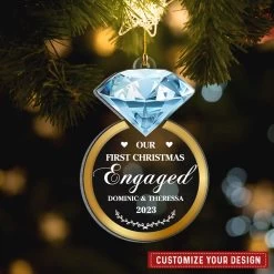 Couple Diamond Ring Engaged Married Personalized Ornament 11 Couple Diamond Ring Engaged Married Personalized Ornament -Gift Series Store Couple Diamond Ring Engaged Married Personalized Ornament 1