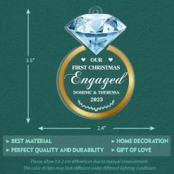 Couple Diamond Ring Engaged Married Personalized Ornament 14 Couple Diamond Ring Engaged Married Personalized Ornament -Gift Series Store Couple Diamond Ring Engaged Married Personalized Ornament 5
