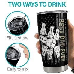 Best Dad Ever Dad Nutrition Facts Personalized Tumbler Cup -Gift Series Store FASJTBLIVH240423003 mk7