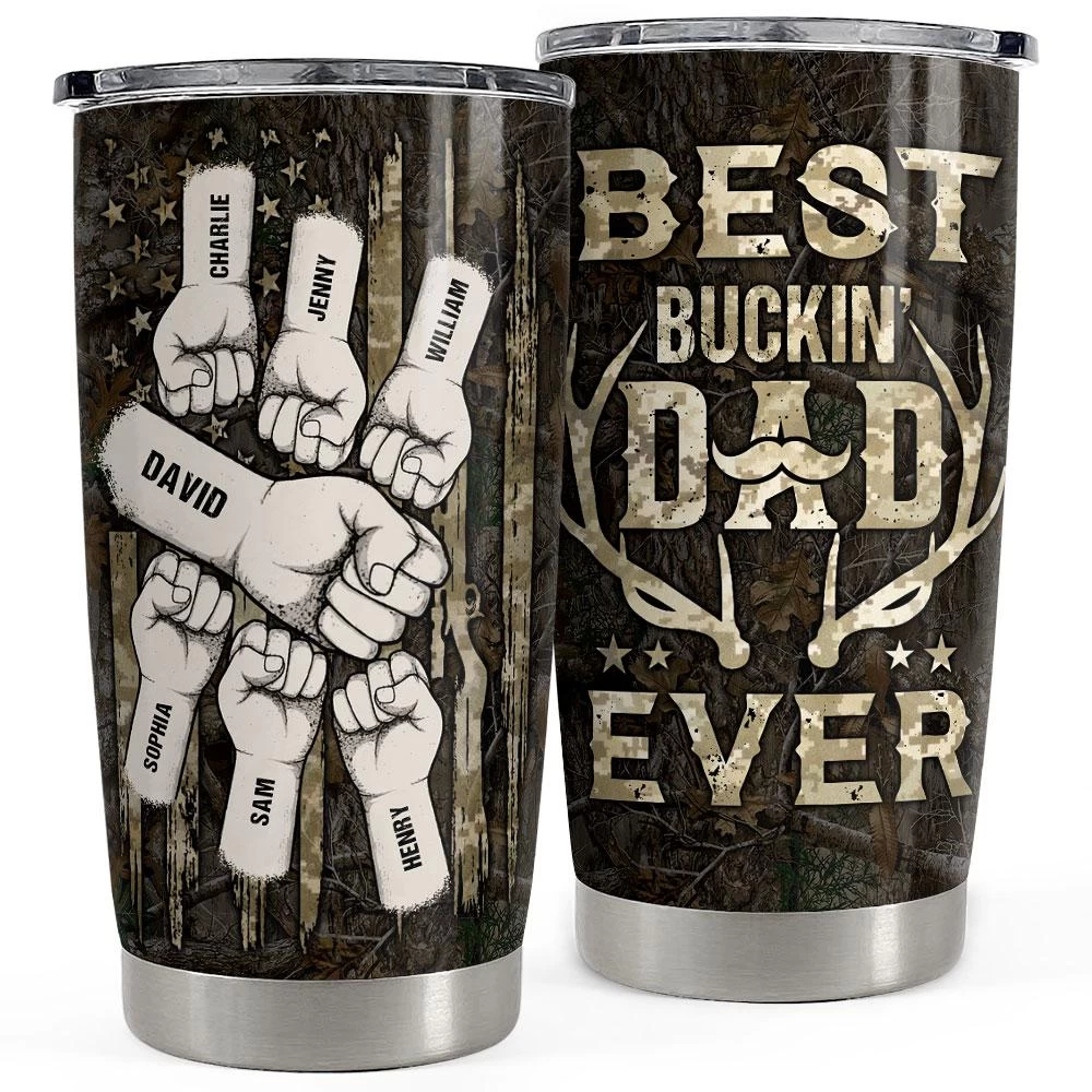 Best Buckin' Dad Ever Personalized Hunting Tumbler Cup 3 Best Buckin' Dad Ever Personalized Hunting Tumbler Cup