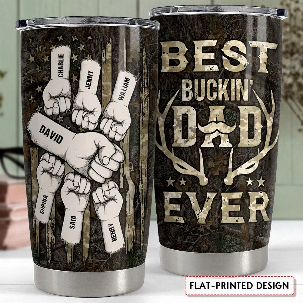 Best Buckin' Dad Ever Personalized Hunting Tumbler Cup 4 Best Buckin' Dad Ever Personalized Hunting Tumbler Cup - Image 2
