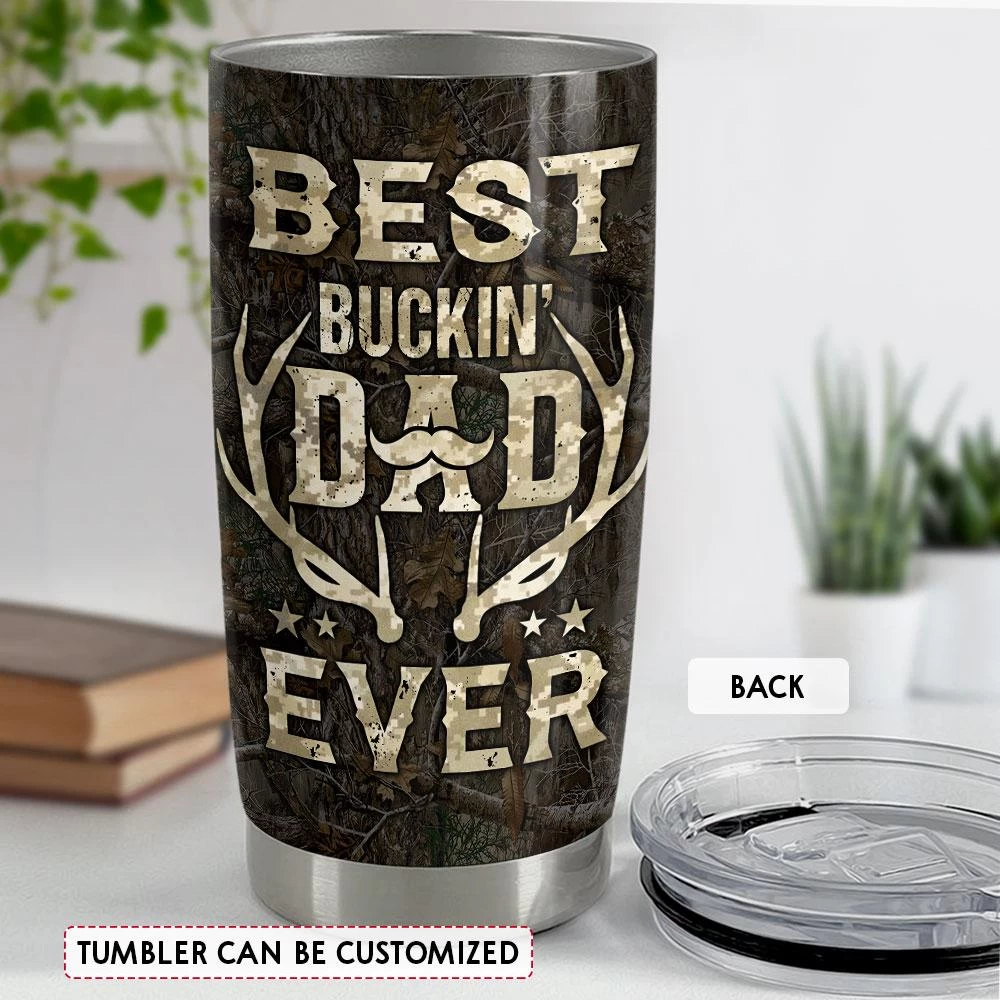 Best Buckin' Dad Ever Personalized Hunting Tumbler Cup 6 Best Buckin' Dad Ever Personalized Hunting Tumbler Cup - Image 4