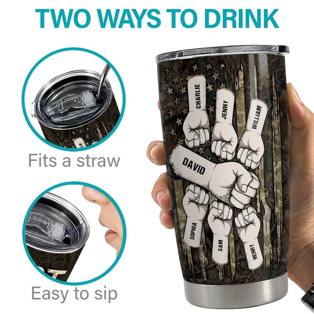 Best Buckin' Dad Ever Personalized Hunting Tumbler Cup 9 Best Buckin' Dad Ever Personalized Hunting Tumbler Cup - Image 7