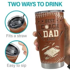 Best Coach Dad Ever Personalized Tumbler Cup -Gift Series Store FASJTBNTVH280423002 mk7