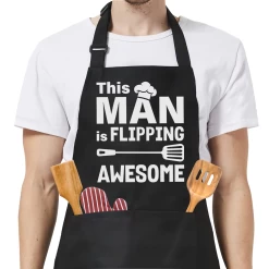 Funny Aprons For Men Dad Husband - BBQ Cooking Grilling Gifts For Father's Day Birthday