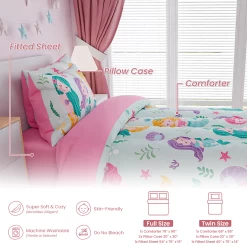 Mermaid Bedding Full For Girls, Ultra Soft Microfiber Comforter Set Full Size With 4-Pieces, Comforters Bed Sets For Kid Children Teen Tween Bedroom Decor -Gift Series Store FBSJBSCINT100424001 20mk6 e3dc3bee a60c 422a 95b7 9e858aab2bcc