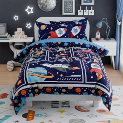 Space Bedding Twin For Boys, Ultra Soft Microfiber Comforter Bed Set With 3-Pieces, Rocket Comforters Sets For Kids Children Teen Tween Bedroom Decor -Gift Series Store FBSJBSCINT110424001 20mk4