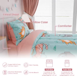 Cat Comforter Set Twin For Girls, Ultra Soft Microfiber Bedding Sets With 3-Pieces, Cats Comforters Bed Sets For Kids Children Girl Bedroom Decor -Gift Series Store FBSJBSHONT090424002 20mk6