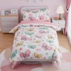Butterfly Full Bedding Sets For Girls, Ultra Soft Microfiber Comforter Set With 4-Pieces, Bed Sets For Kid Tween Teen Bedroom Decor