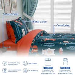 Woodland Animal Kids Bedding Set For Boys, Ultra Soft Microfiber Comforter Set Twin Size 3-Pieces, Comforters Bed Sets For Kid Tween Teen Bedroom Decor -Gift Series Store FBSJBSHUNT110424002 20mk6