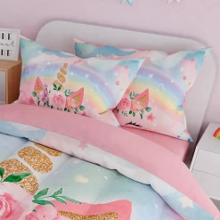 Unicorns Bedding Set For Girls Kids Children, Ultra Soft Microfiber Comforter Set Twin Size With 3-Pieces, Comforters Bed Sets Bedroom Decor -Gift Series Store FBSJBSLTNT010424002 20mk5