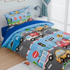 Transportation Kids Bedding Set For Boys, Ultra Soft Microfiber Comforter Set Twin Size With 3-Pieces, Comforters Bed Sets For Boy Children Kids -Gift Series Store FBSJBSLTNT030424001 20mk3