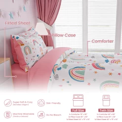 Rainbow Twin Bedding Set For Girls, Ultra Soft Microfiber Comforter Set Full Size With 4-Pieces For Kids Teen, Bed Set Comforters For Bedroom Decor -Gift Series Store FBSJBSLTNT290324001 20mk6 a2c1173b ce15 4bd4 8f9b 6977d5a1ff50