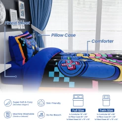 Gamer Comforter Sets For Boys, Ultra Soft Microfiber Comforter Set With 3-Pieces, Video Game Bedding Sets For Kids Children Boy Bedroom Decor 12 Gamer Comforter Sets For Boys, Ultra Soft Microfiber Comforter Set With 3-Pieces, Video Game Bedding Sets For Kids Children Boy Bedroom Decor -Gift Series Store FBSJBSQDNT020424001 20mk6