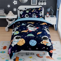 Astronaut Bedding Sets For Boys, Ultra Soft Microfiber Comforter Full Size Set With 4-Pieces, Comforters For Kids Children Boy Bedroom Decor