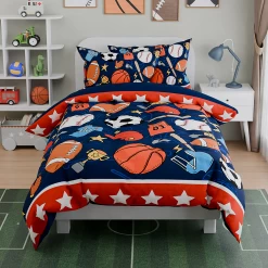 Sports Bedding Sets For Boys, Ultra Soft Microfiber Comforter Bed Set With 3-Pieces, Comforters Sets For Kids Children Boy Bedroom Decor -Gift Series Store FBSJBSQDNT290324001 20mk4
