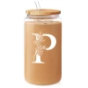 Monogram P Initial Glass Cup 16 Oz Can Coffee Cups With Lid And Straw - Gifts For Womens On Birthday -Gift Series Store FBSJFSCIPV301223016 20mk1