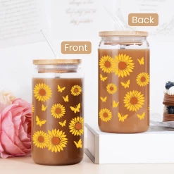 Sunflower Cup 16 Oz Can Glass Coffee Cups With Bamboo Lid And Straw - Sunflower Gifts For Women Birthday 12 Sunflower Cup 16 Oz Can Glass Coffee Cups With Bamboo Lid And Straw - Sunflower Gifts For Women Birthday -Gift Series Store FBSJFSHUPV301223001 20mk4