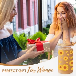 Sunflower Cup 16 Oz Can Glass Coffee Cups With Bamboo Lid And Straw - Sunflower Gifts For Women Birthday 13 Sunflower Cup 16 Oz Can Glass Coffee Cups With Bamboo Lid And Straw - Sunflower Gifts For Women Birthday -Gift Series Store FBSJFSHUPV301223001 20mk5