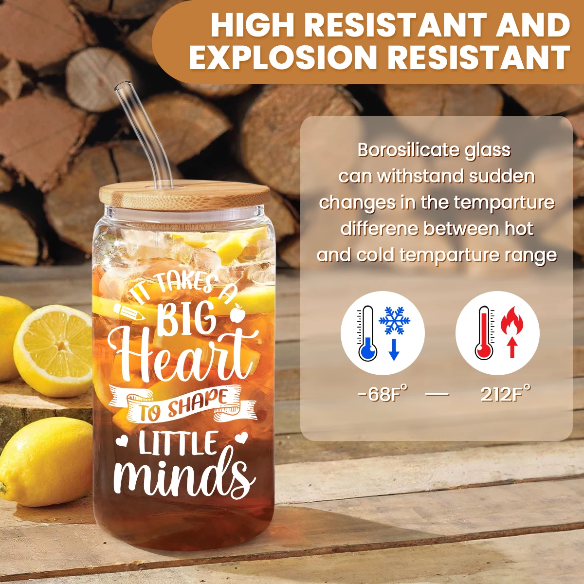 Teacher 16 Oz Can Glass Coffee Cup With Straws - Teacher Appreciation Gift On Birthday Back To School 5 Teacher 16 Oz Can Glass Coffee Cup With Straws - Teacher Appreciation Gift On Birthday Back To School - Image 3