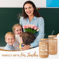 Teacher 16 Oz Can Glass Coffee Cup With Straws - Teacher Appreciation Gift On Birthday Back To School 13 Teacher 16 Oz Can Glass Coffee Cup With Straws - Teacher Appreciation Gift On Birthday Back To School -Gift Series Store FBSJFSNAPV221223001 20mk5