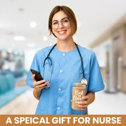 Nurse Cup 16 Oz Glass Can With Bamboo Lid And Straw - Nurse Appreciation Gifts On Birthday -Gift Series Store FBSJFSTNPV020124001 20mk7