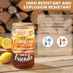 Coworker 16Oz Can Glass Coffee Cup - Funny Farewell Gifts For Coworkers Female Colleagues Friend -Gift Series Store FBSJFSUTPV251223001 20mk3