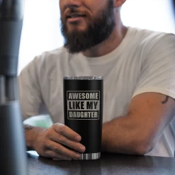 Gift From Daughter To Dad - 20oz Tumbler With Lid For Father - Insulated Stainless Steel Mug - Funny Coffee Mug For Outdoor Travel Sport Office, Gifts For Birthday Father’s Day -Gift Series Store FBSJTLTTLI180123005 20mk5