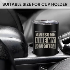 Gift From Daughter To Dad - 20oz Tumbler With Lid For Father - Insulated Stainless Steel Mug - Funny Coffee Mug For Outdoor Travel Sport Office, Gifts For Birthday Father’s Day -Gift Series Store FBSJTLTTLI180123005 20mk6