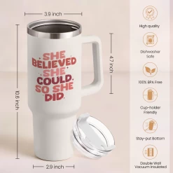 Graduation Gifts For Women She Believed She Could So She Did Tumbler 40oz Stainless Steel Insulated With Handle And Straw, New Job, Going Away, Inspirational Gifts For Her -Gift Series Store FBSJTMLTTT020224001 20mk3 b9494911 ed78 4844 8e1d 138426a4fd7f