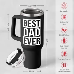 Dad Gifts For Dad From Daughter Son Best Dad Ever Tumbler With Handle 40oz Stainless Steel Insulated - Coffee Tumbler For Dad Father's Day Birthday Christmas Cup Gift Set With Lid & Straw -Gift Series Store FBSJTMNATT230224001 20mk3