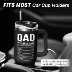 Dad Gifts For Dad From Daughter Son Best Dad Ever Tumbler With Handle 40oz Stainless Steel Insulated - Coffee Tumbler For Dad Father's Day Birthday Christmas Cup Gift Set With Lid & Straw -Gift Series Store FBSJTMNATT230224001 20mk6