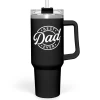 Best Dad Ever Tumbler With Handle 40oz Stainless Steel Insulated - Dad Gifts For Dad From Daughter Son - Coffee Tumbler For Dad Father's Day Birthday Christmas Cup Gift Set With Lid & Straw